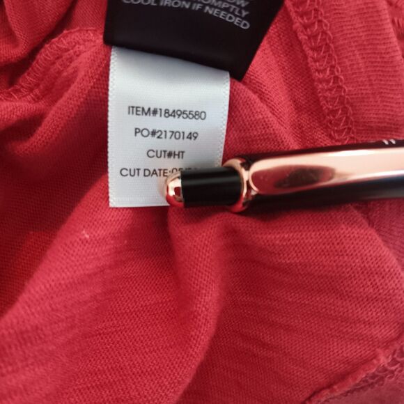 Torrid Red Eyelet Sleeve Peasant Babydoll Top Size 0 (L) Cotton Modal - Picture 10 of 10